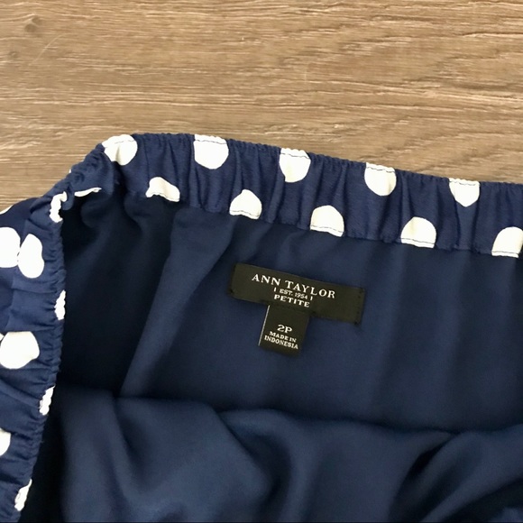 SOLD! Ann Taylor Blue Polka Dots Skirt 2P - Picture 3 of 5